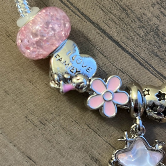 Pandora Moments Snake Chain Bracelet 18CM+Charm Pandora+9 Charms Sterling Silver - Picture 8 of 11